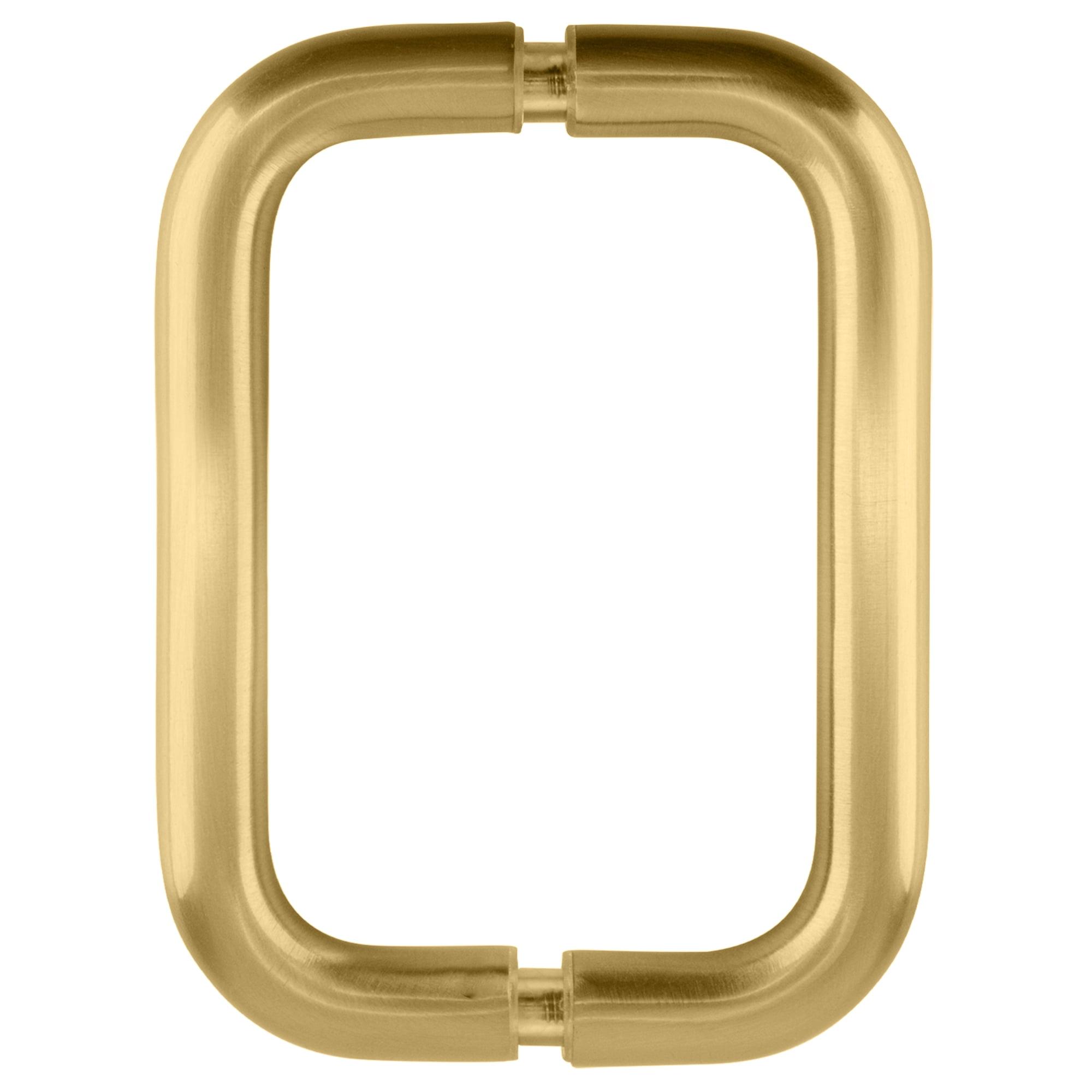 CRL SPH6SB Satin Brass 6" Back-to-Back Solid Brass 3/4" Diameter Pull Handles with Metal Washers