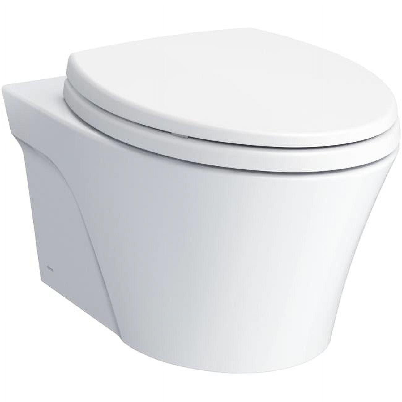 Sleek Modern White Wall-Hung Elongated Toilet Bowl with Skirted Design