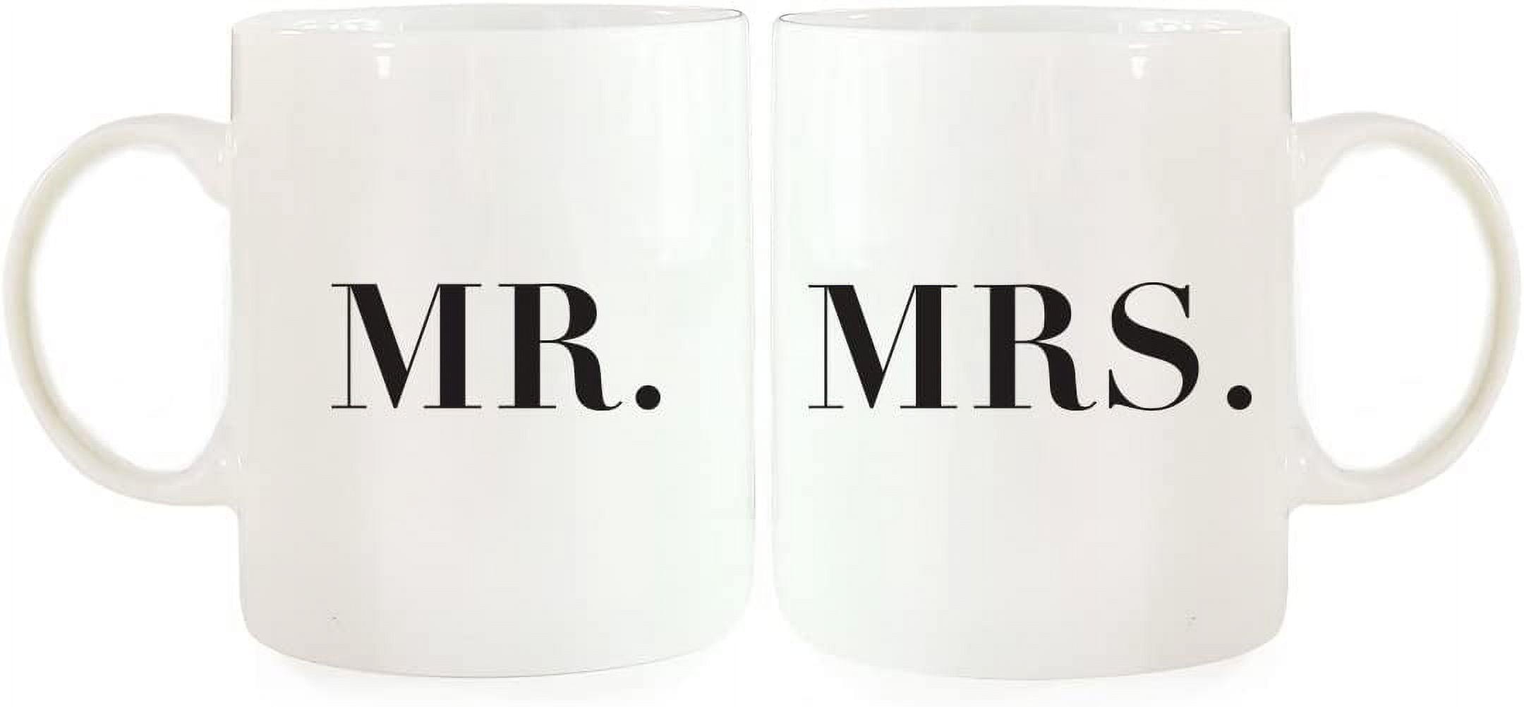 TraQunn Mr and Mrs Coffee Mugs Set Mr and Mrs Gifts Wedding Gifts for Couple Married Couple Gifts Bridal Shower Engaged Couples Engagement Wedding Anniversary Matching Mugs 11 Ounce