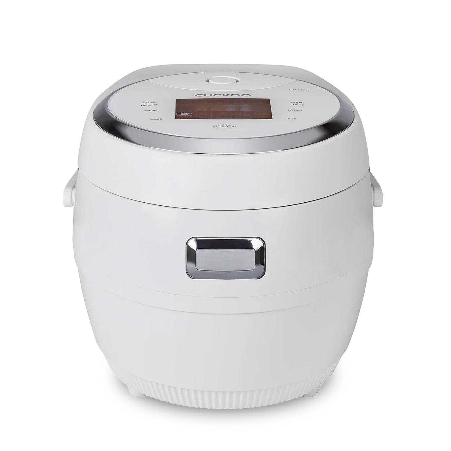 Cuckoo Electronics Cuckoo Rice Cooker 20 Cups Cooked Warmer with Nonstick Pot 16 Menu Modes and Micom Fuzzy Logic Tech with Auto Clean Features in White (CR-1020F)