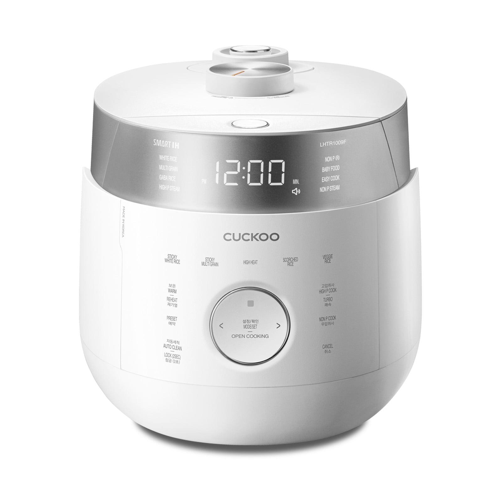 CUCKOO CRP-LHTR1009FW 10-Cup (Uncooked) / 20-Cup (Cooked) Induction Heating Twin Pressure Rice Cooker with Nonstick Inner Pot, 16 Menu Modes, 3 Voice Guide, Auto Clean (White)