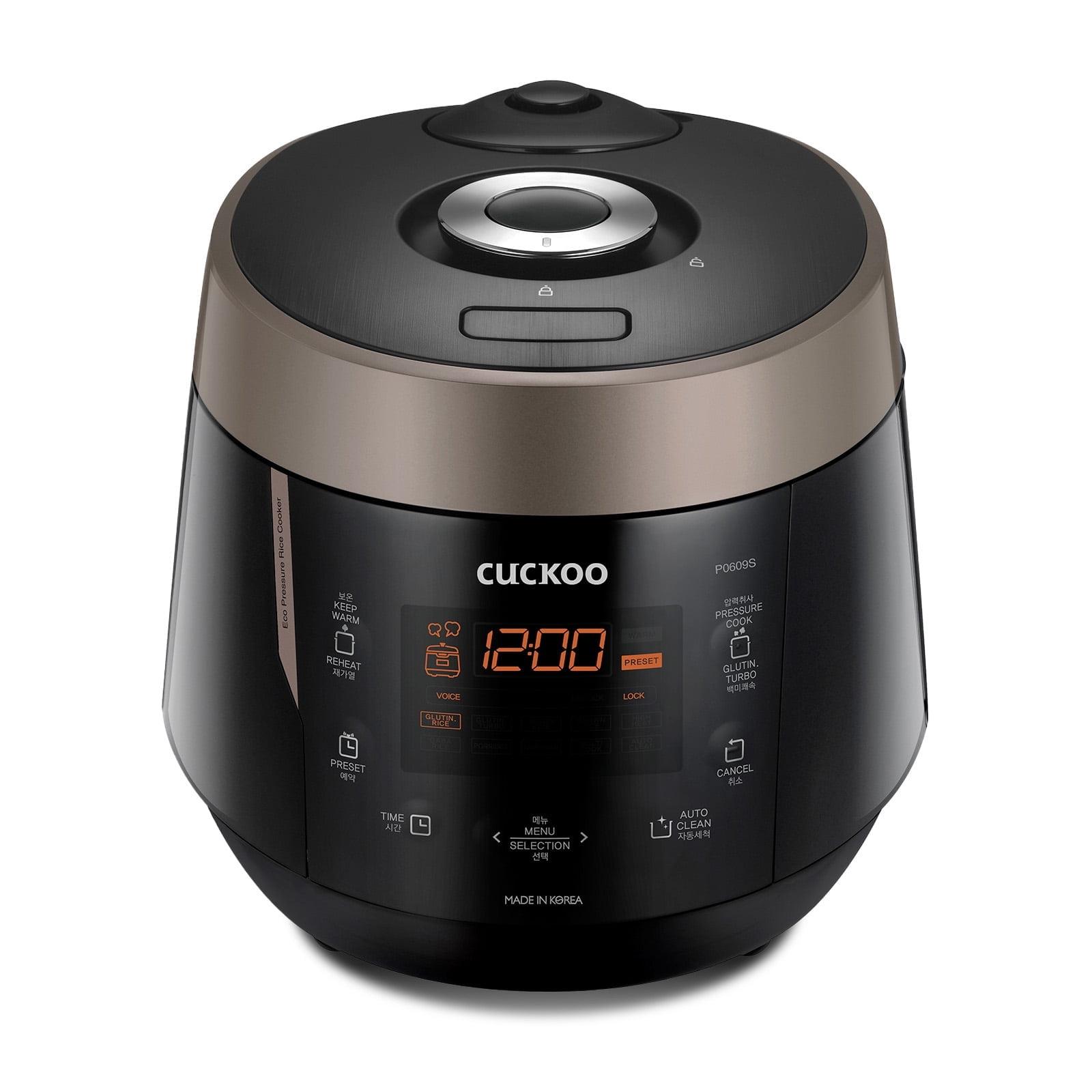 CUCKOO CRP-P1009SB 10-Cup (Uncooked) / 20-Cup (Cooked) Heating Pressure Rice Cooker & Warmer with Nonstick Inner Pot, 13 Menu Modes, Fuzzy Logic Tech, 3 Voice Guide, Auto Clean (White)