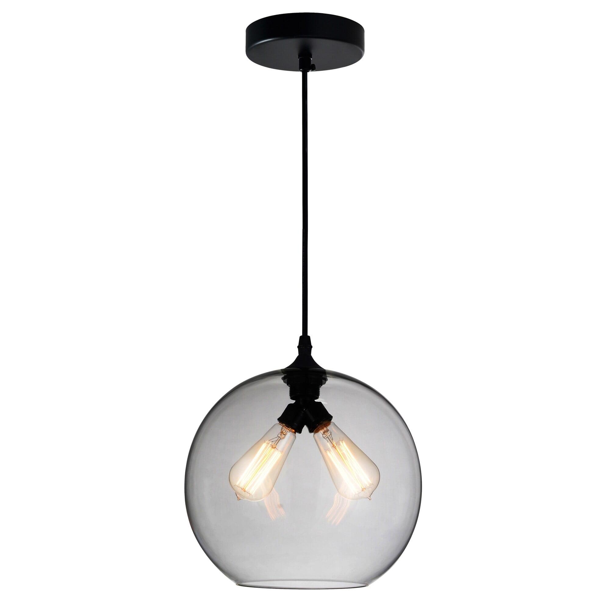 Black Smoke Glass Mini Globe Pendant Light