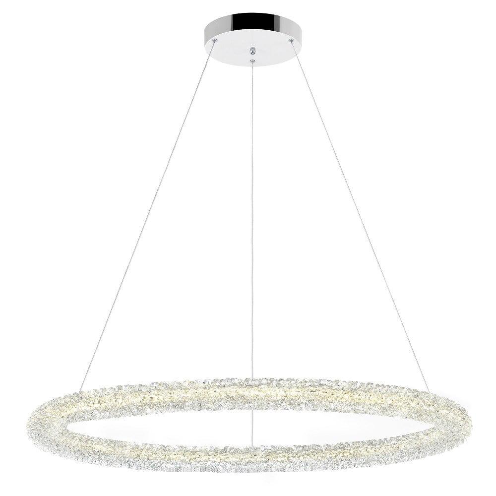 Arielle 32'' Chrome and Crystal Halo LED Chandelier