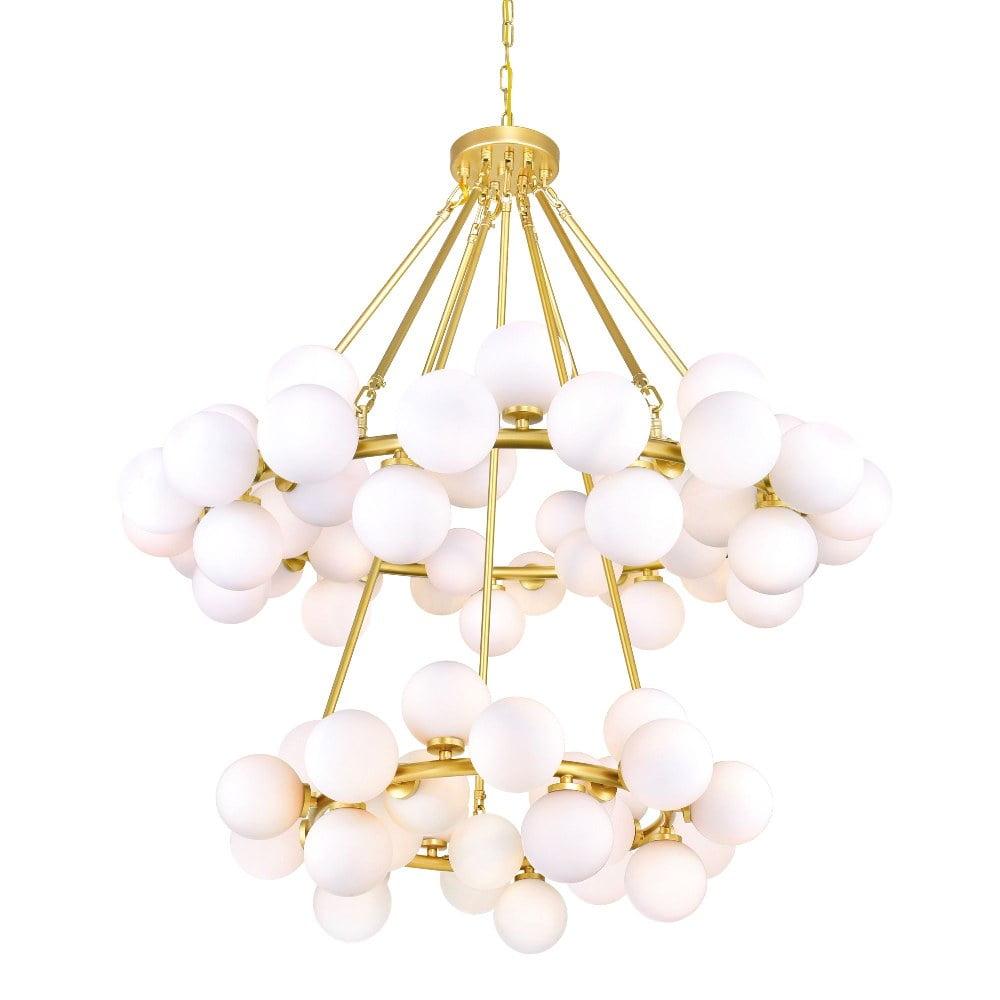 CWI Lighting Arya 70 Light Contemporary Metal Chandelier in Satin Gold