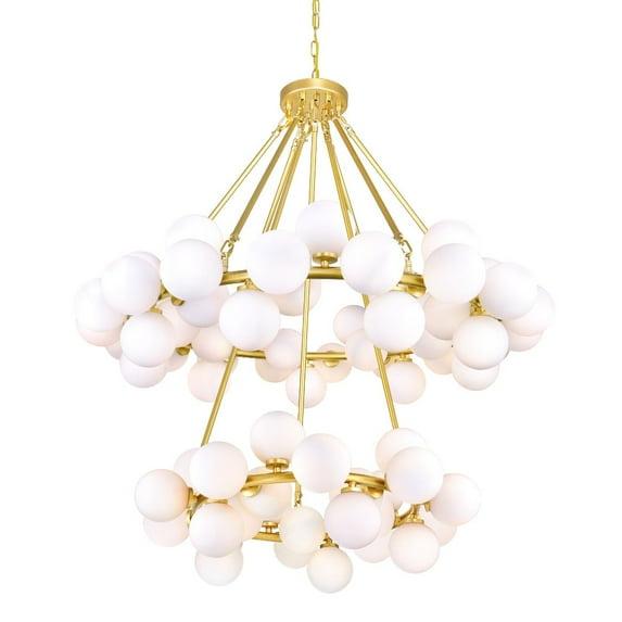 CWI Lighting Arya 70 Light Contemporary Metal Chandelier in Satin Gold