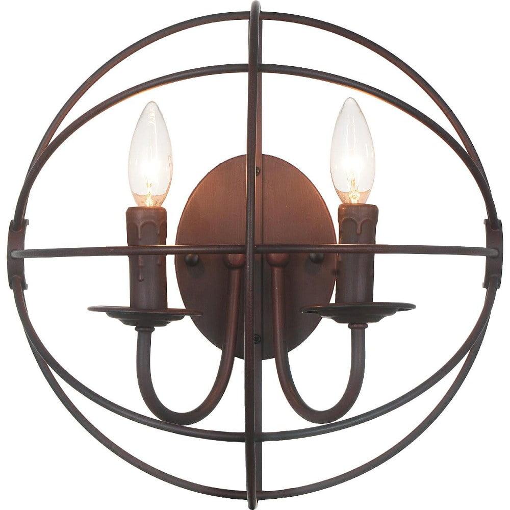 CWI Lighting Arza 2 Light Farmhouse Metal Wall Sconce in Brown
