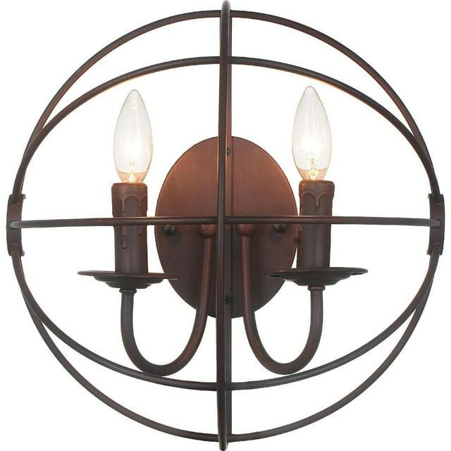 CWI Lighting Arza 2 Light Farmhouse Metal Wall Sconce in Brown