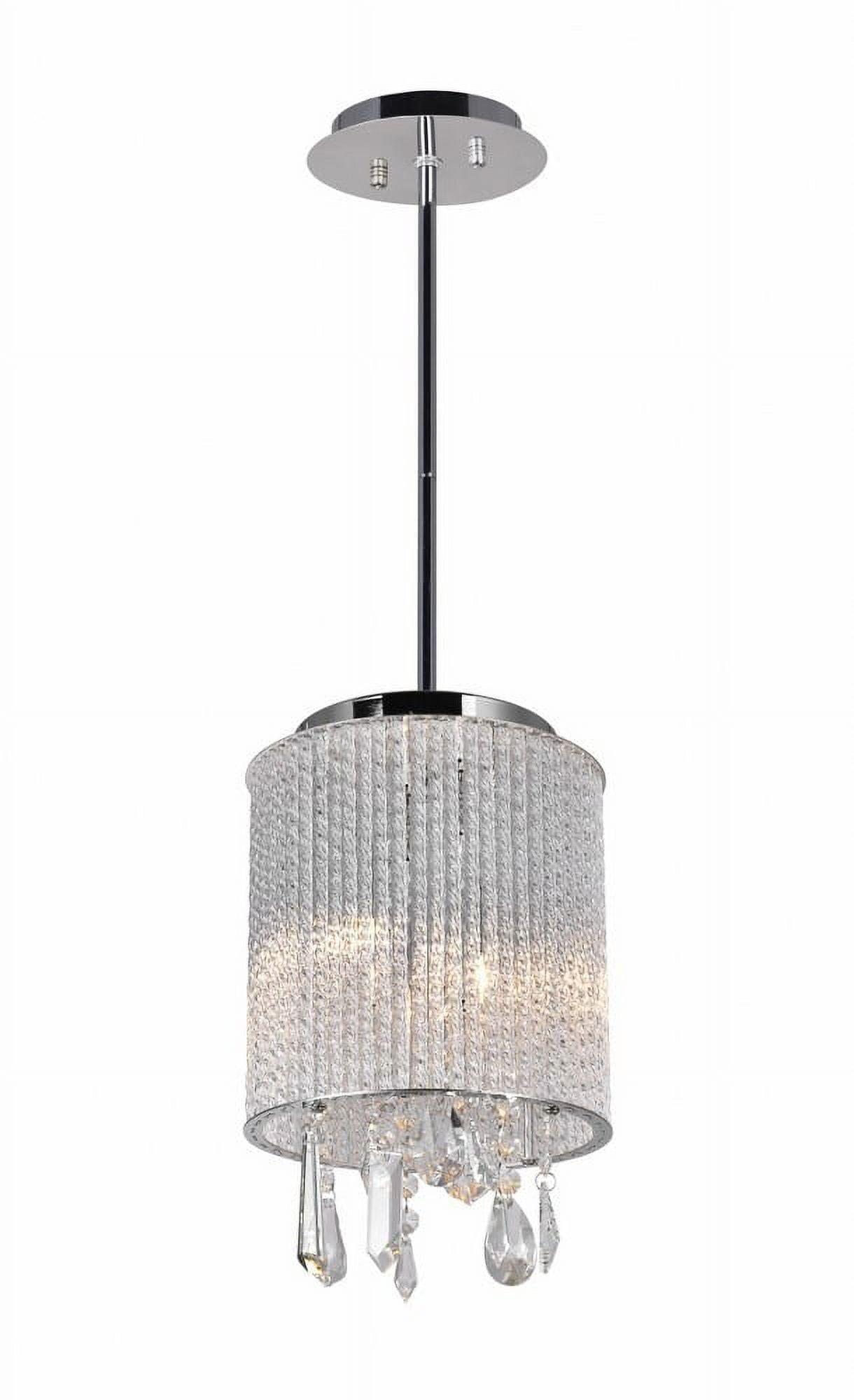 Benson Mini Drum LED Pendant in Sparkling Chrome and Crystal