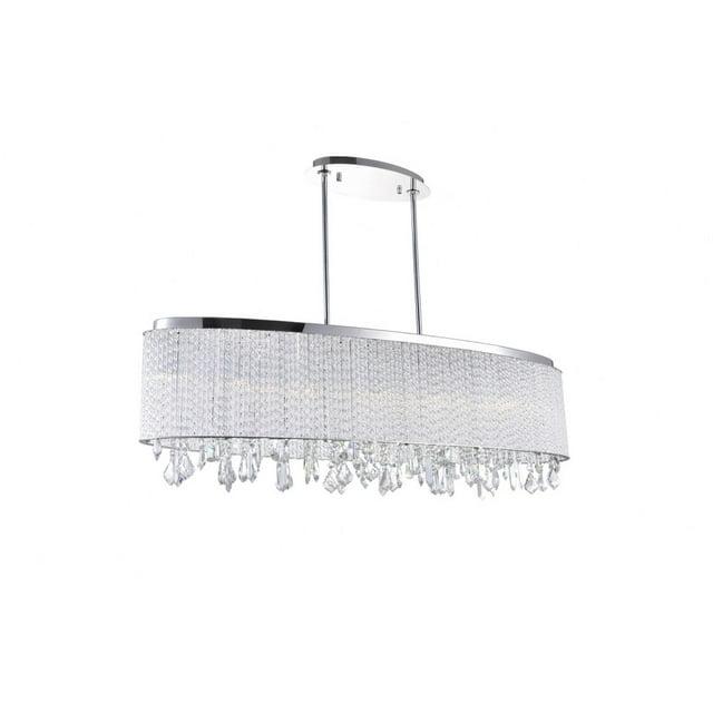 CWI Lighting Benson 7 Light Drum Shade Metal Chandelier in Chrome
