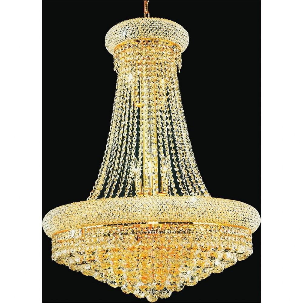 Empire Crystal Beads Gold-Finish 18-Light Chandelier