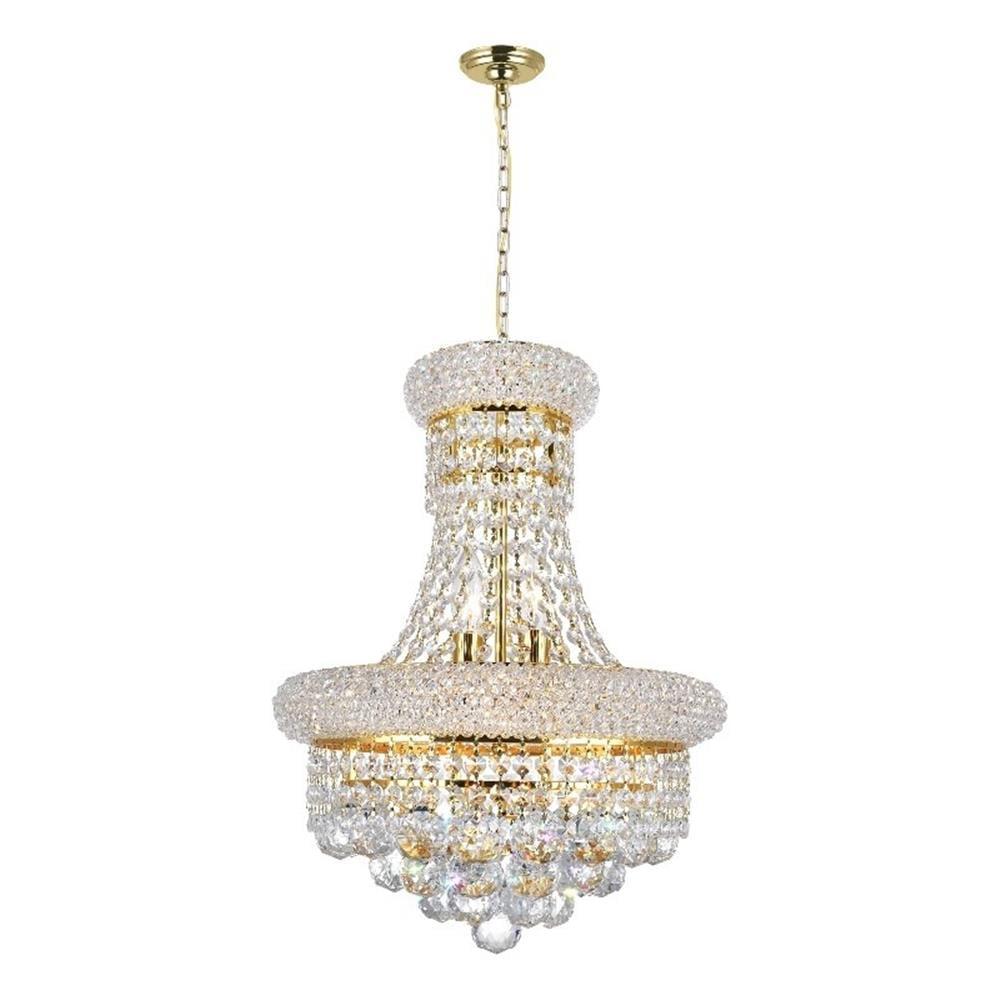 CWI Lighting Empire 6 Light Transitional Metal Chandelier in Gold