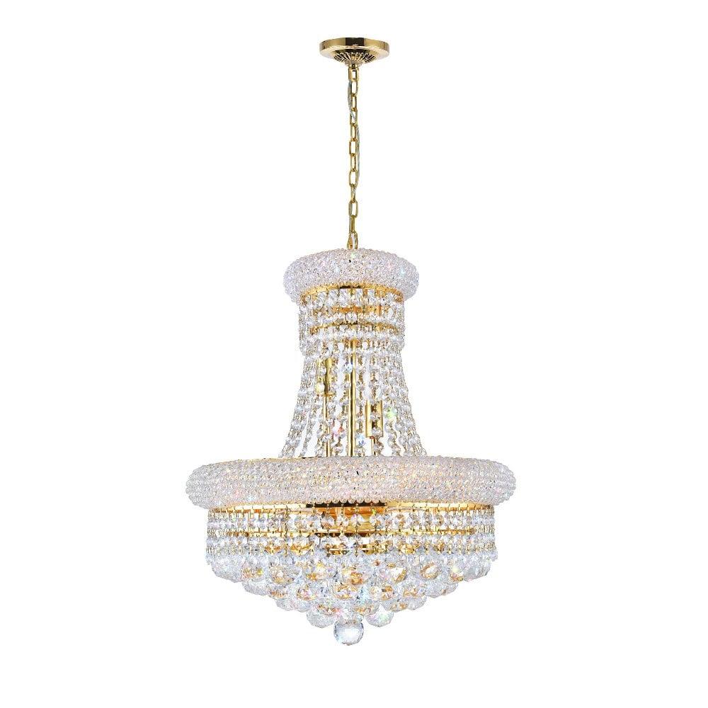 Empire Crystal Elegance 18" Gold Chandelier with Glittering Details