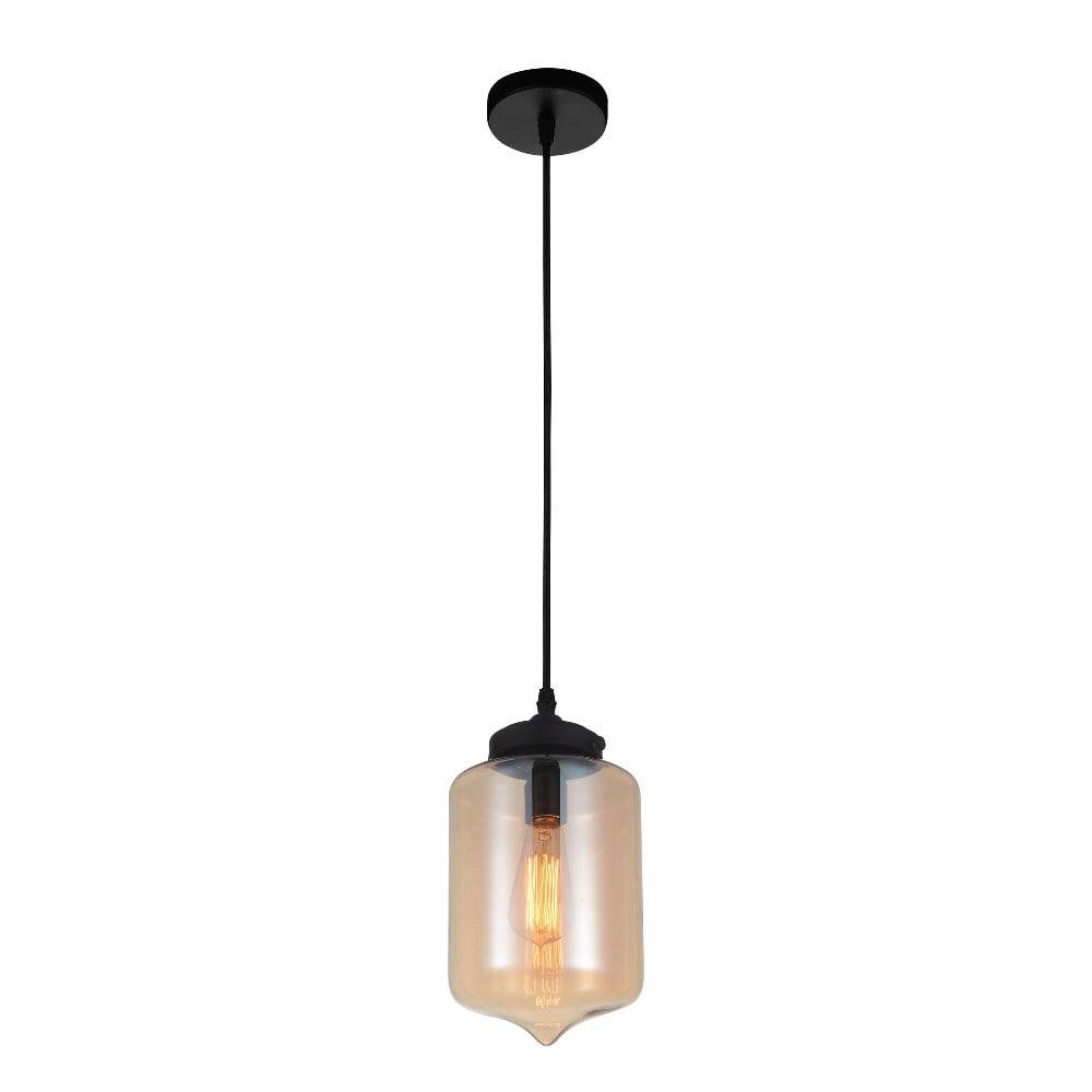 CWI Lighting Glass 1 Light Contemporary Metal Mini Pendant in Amber