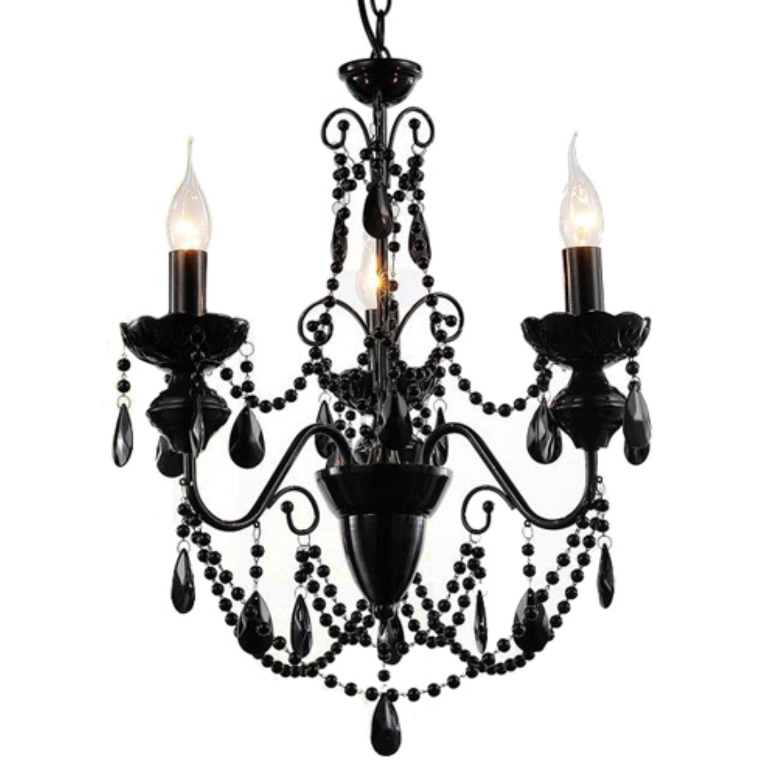 CWI Lighting Keen 3 Light Up Contemporary Metal Chandelier in Black