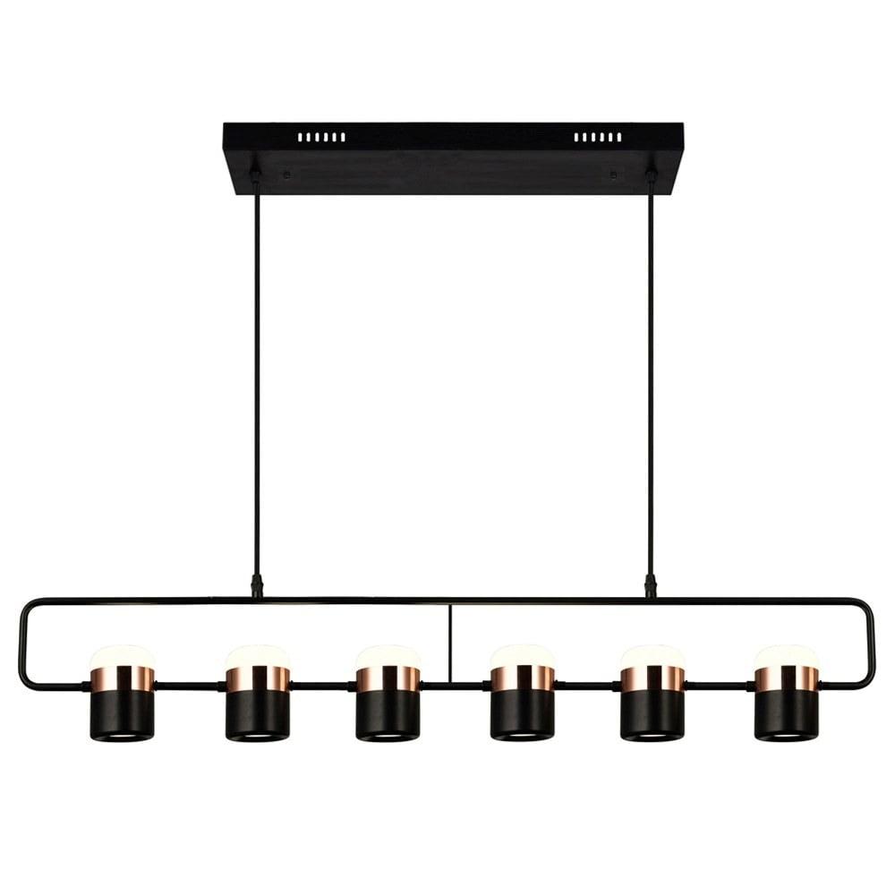 Moxie 45'' Black Finish 6-Light LED Pool Table Chandelier