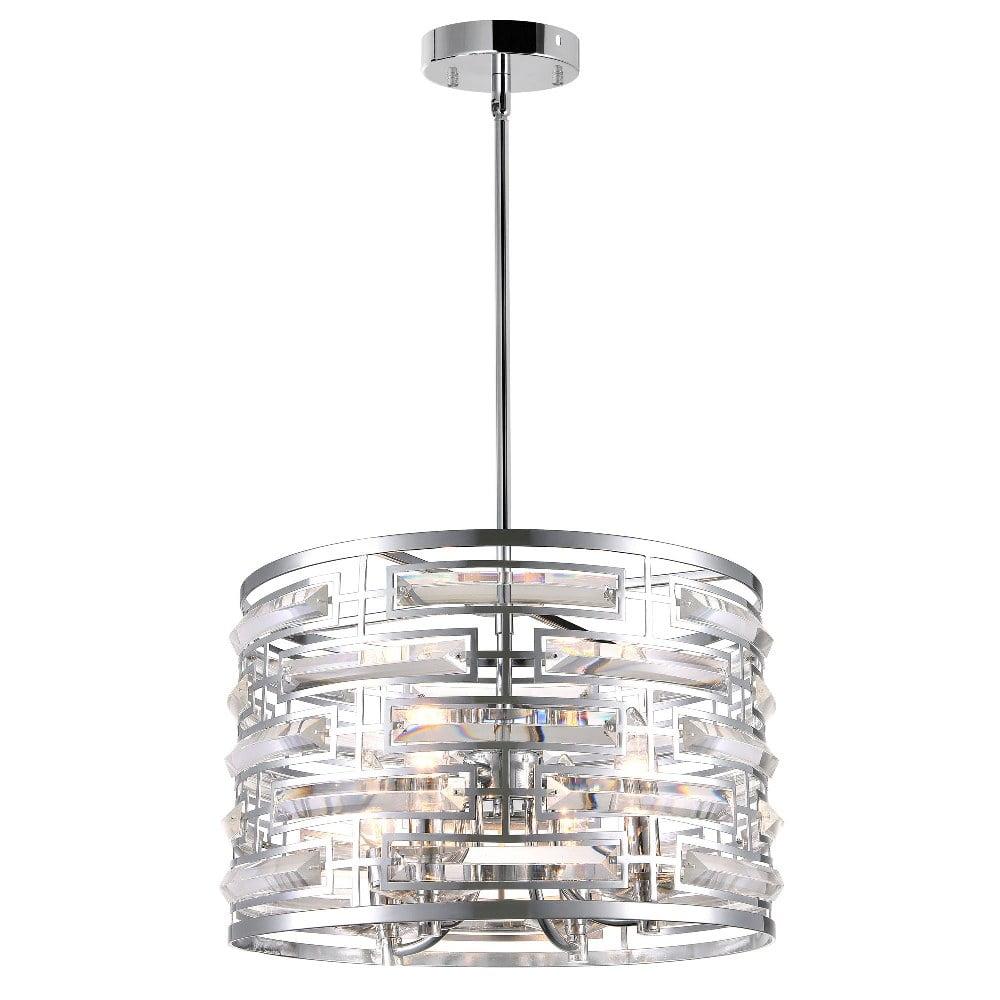 Petia Chrome Mini Drum 15" Chandelier with Mirror Bars