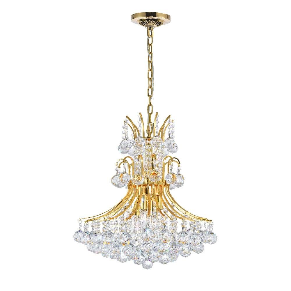 Elegant Gold-Finish 20" Crystal Ball Chandelier with 8 Lights