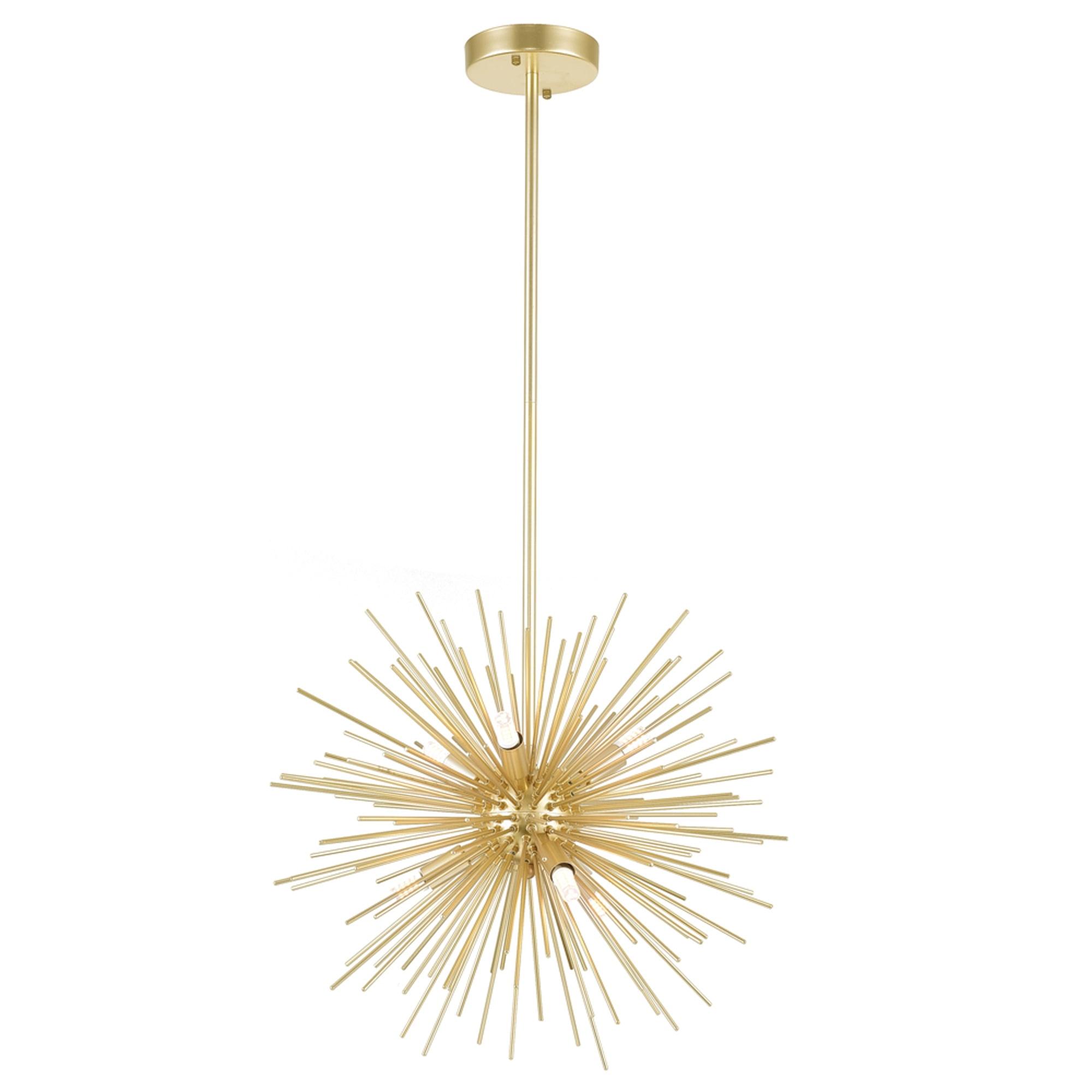 Savannah 16" Gold Leaf Metal Sputnik Chandelier