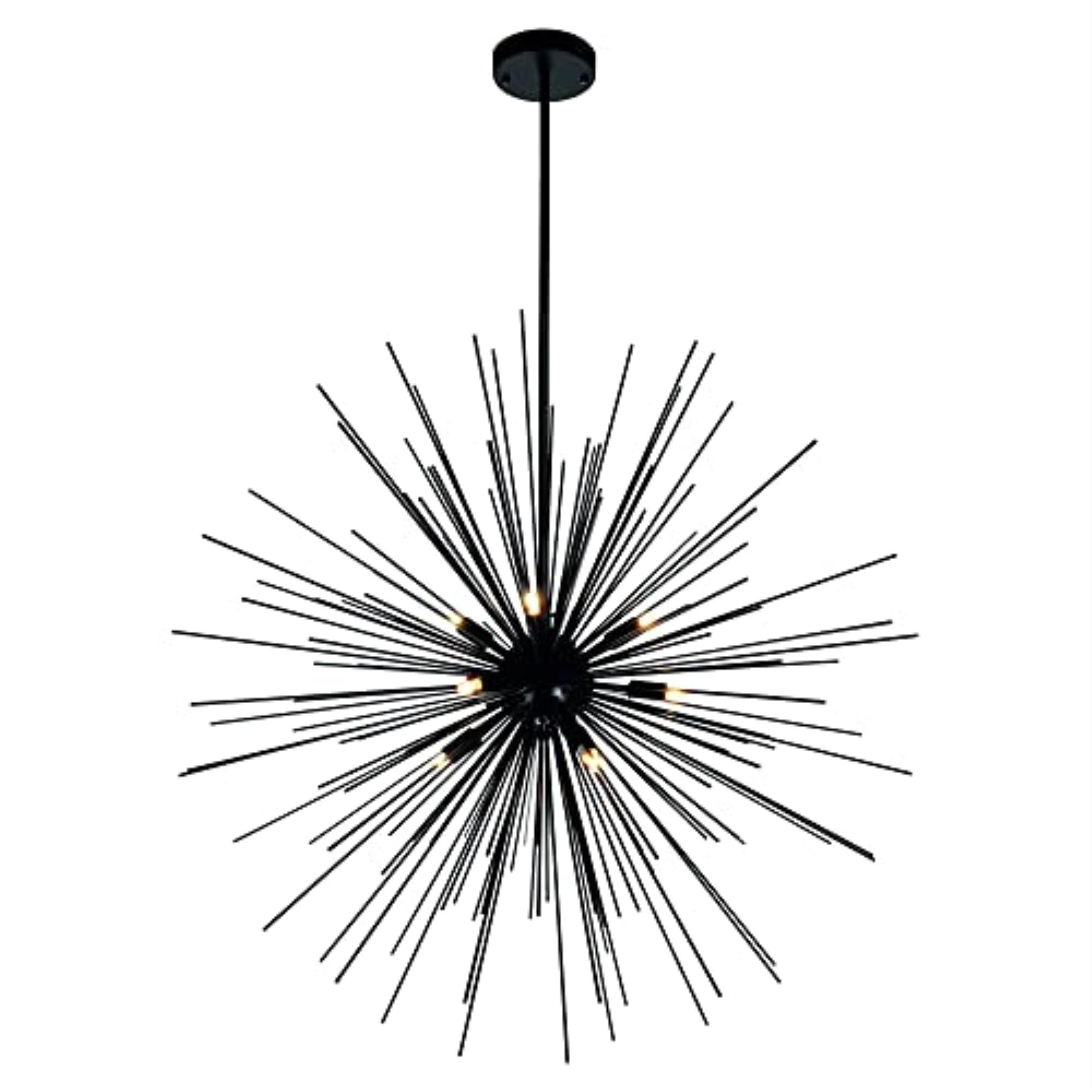 Savannah 30" Black Sputnik Modern Chandelier with Golden Touch