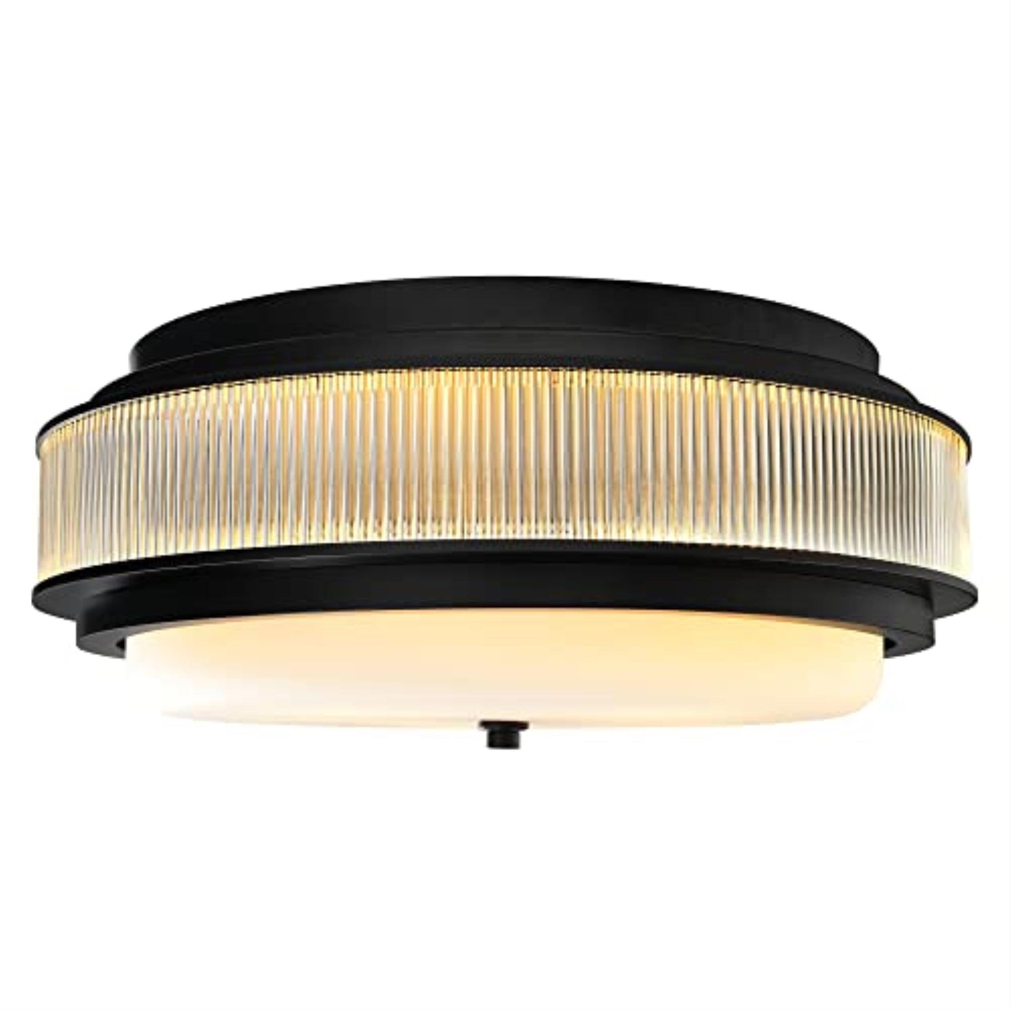 Valdivia Contemporary Black Glass 4-Light Flush Mount