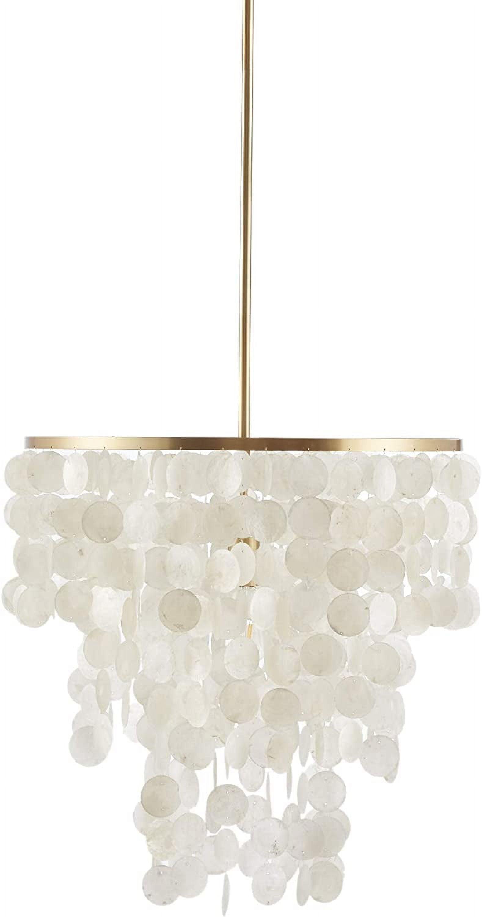 Isla Capiz Shell Elegance Chandelier with Gold Accents