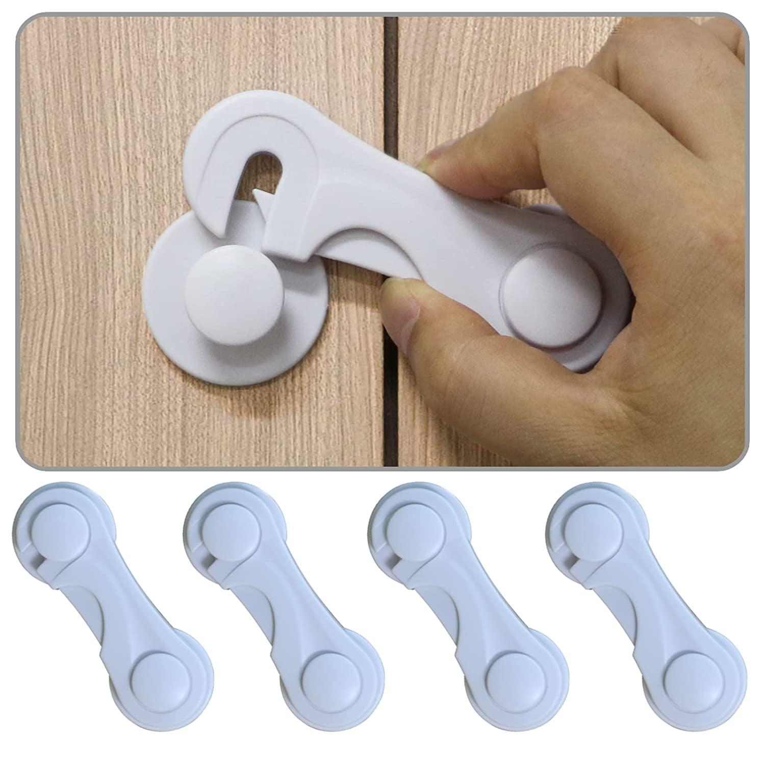 Cabinet Locks - Life Child Safety Locks 4 Pack - Baby Safety Cabinet Locks - Baby Proofing Cabinet Kitchen System with Strong Adhesive Tape