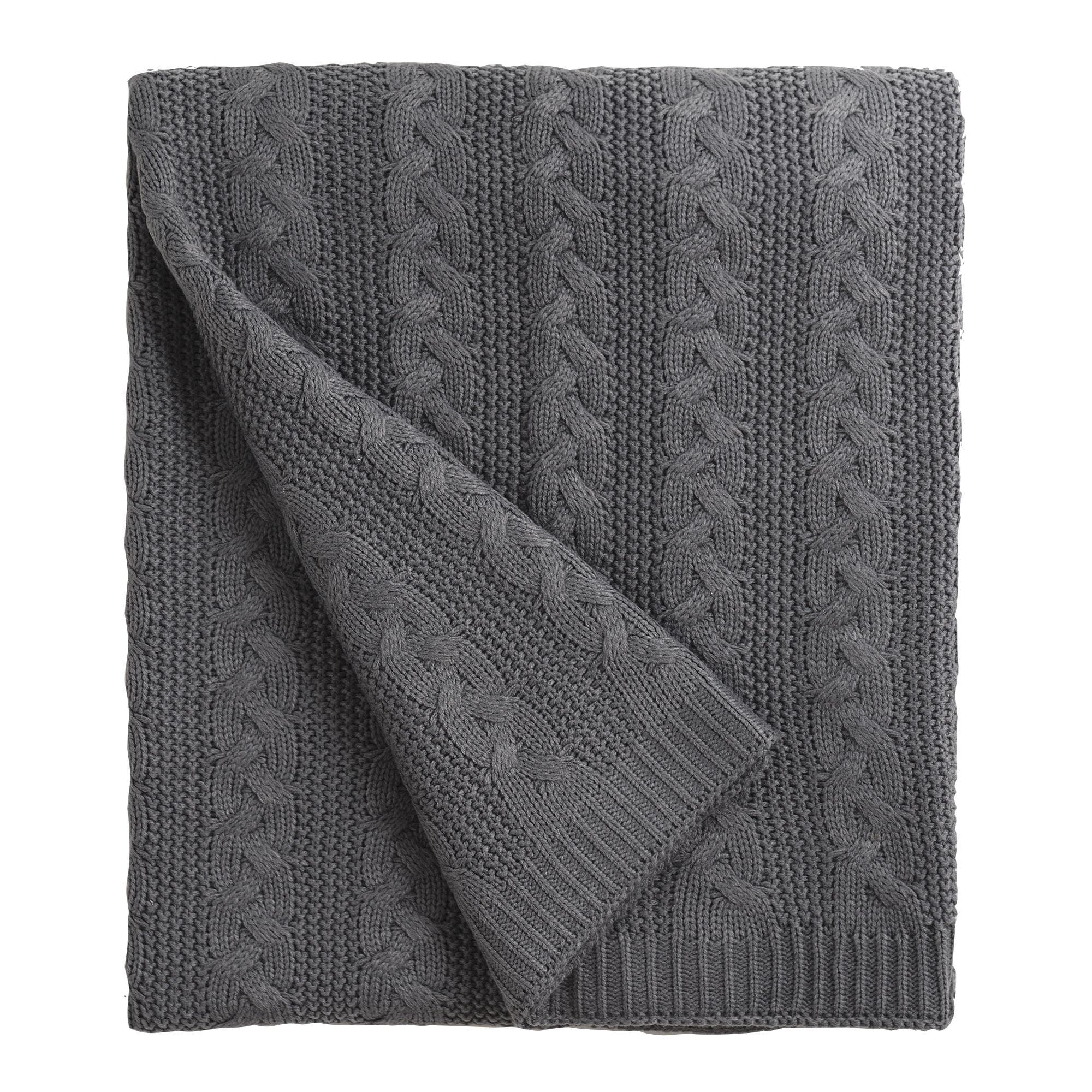 Evette Cable Knit Throw Blanket