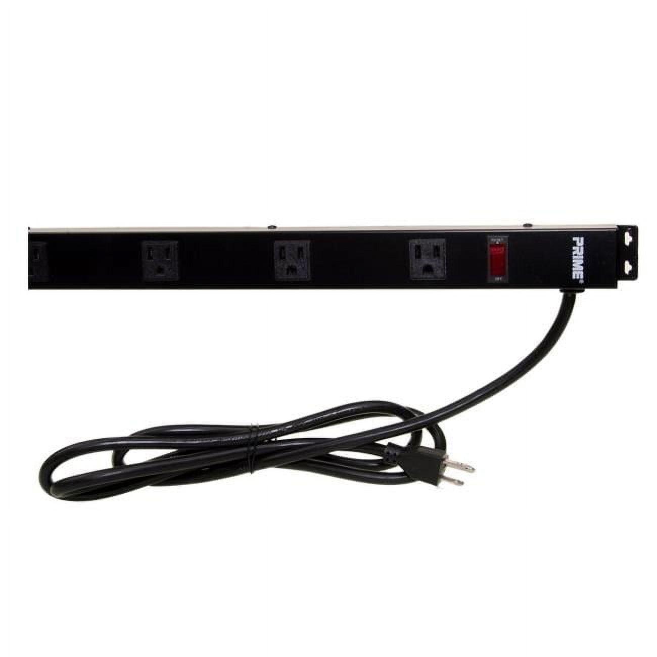 CableWholesale 51W2-32106 14 AWG 4 ft. 15A 12 Outlet Power Strip with 6 ft. Power Cord, Black