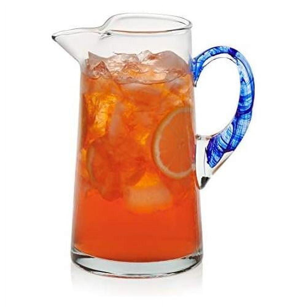 Libbey Cabos Blue-Handled Glass Pitcher, 90-ounce