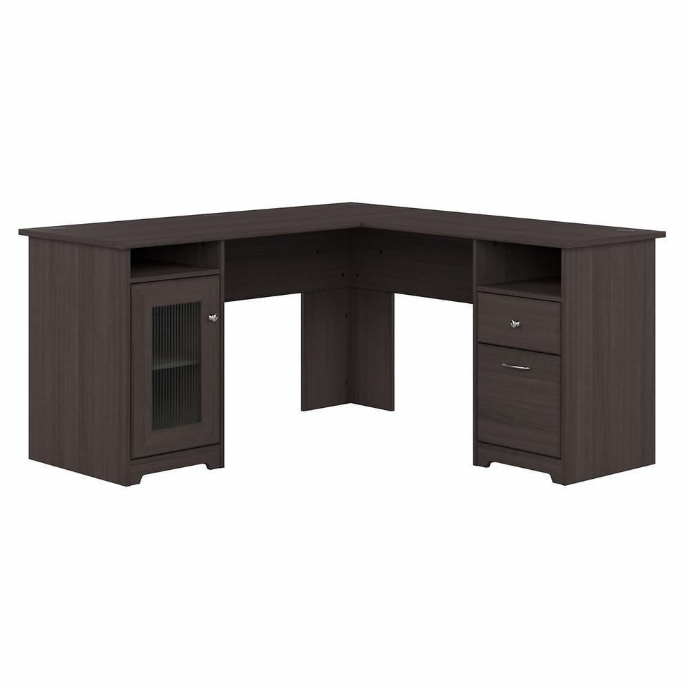 Cabot Modern 60W L Desk with File Drawer, Box Drawer and Storage Cabinet in Heather Gray