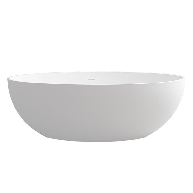 Cacciar 66.9" x 39.4" Freestanding Soaking Stone Rein Bathtub