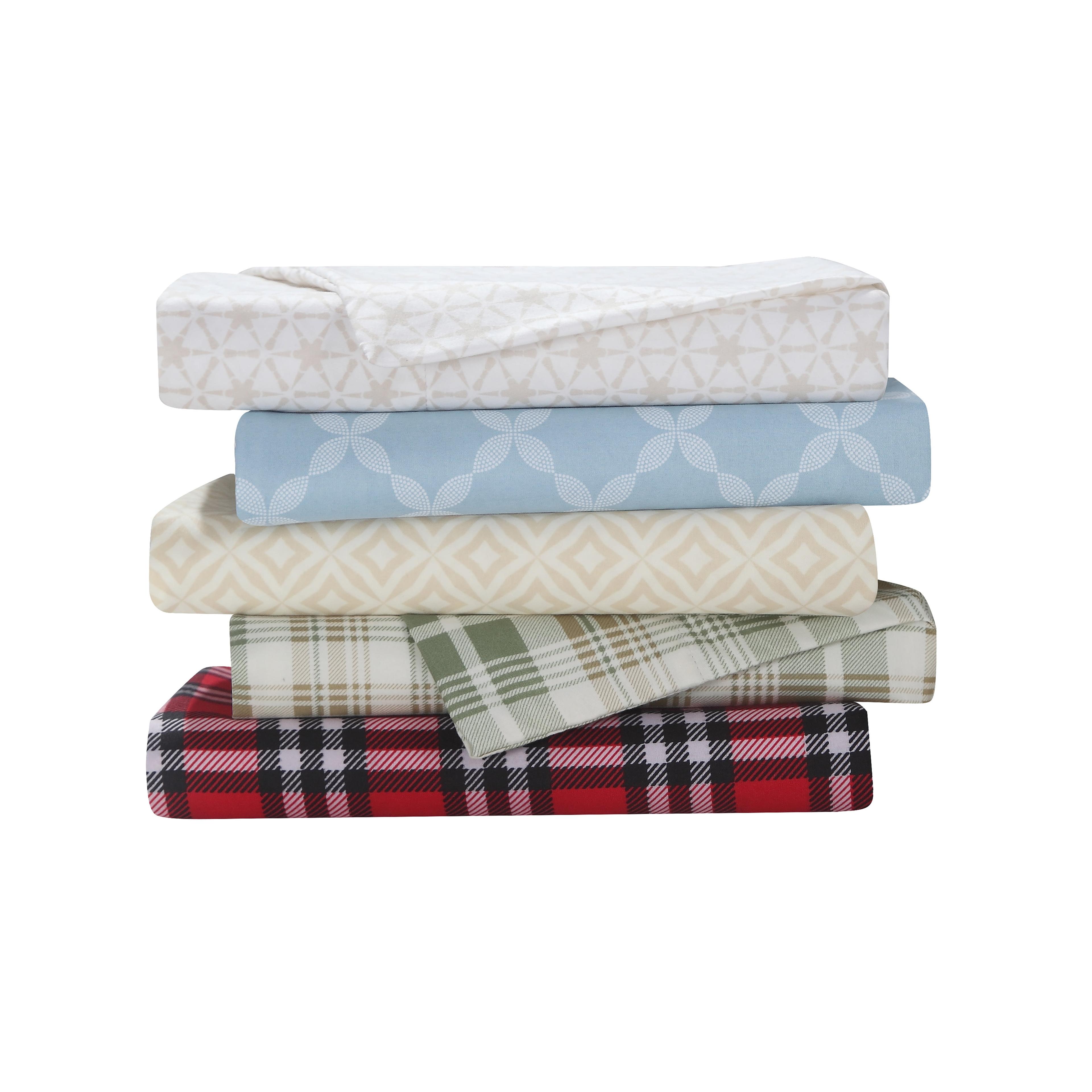 Red Plaid Queen Polyester Microfiber 4-Piece Sheet Set