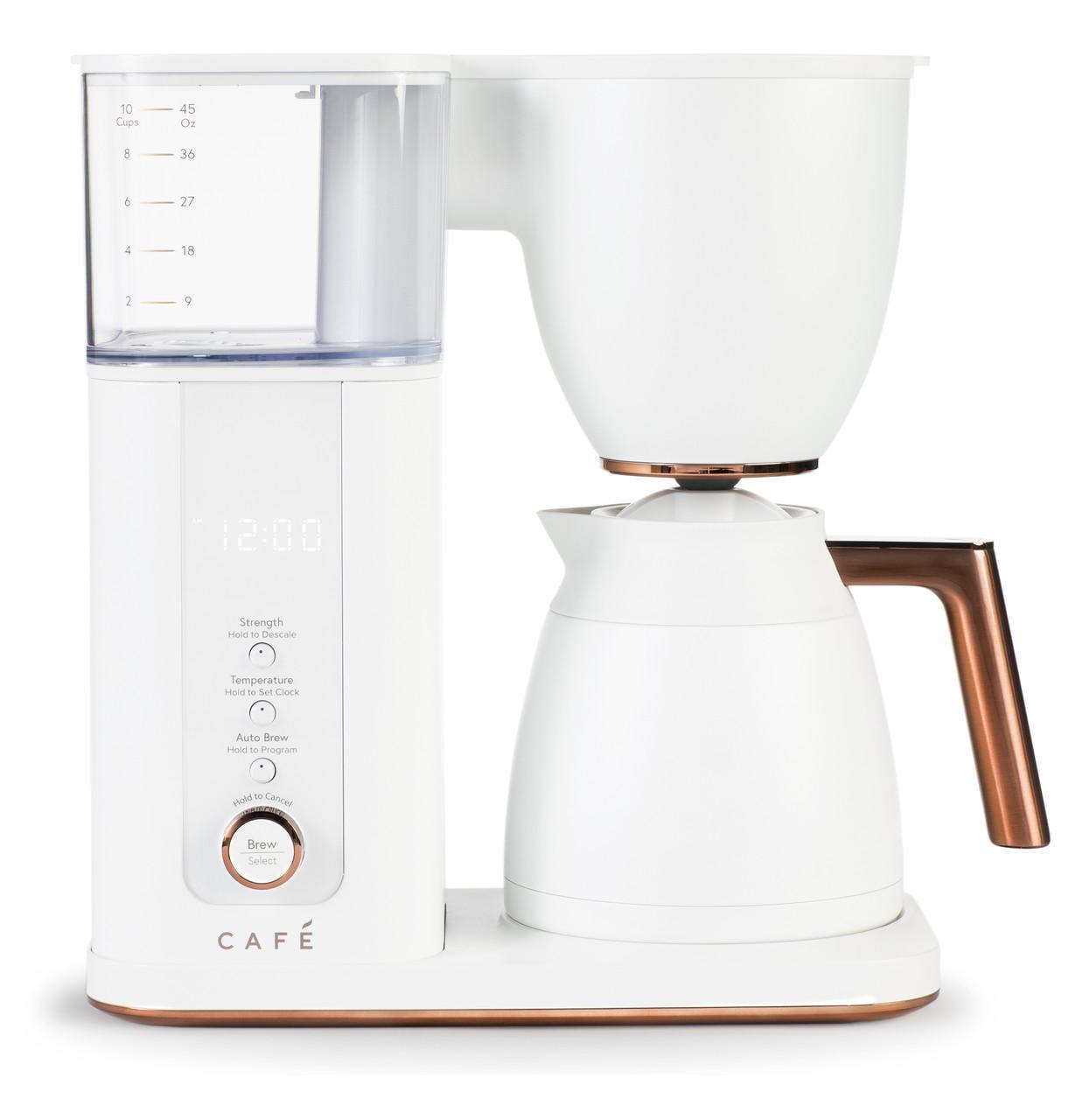 CAFE Specialty Drip Coffee Maker with Thermal Carafe Matte White: GE Appliances, 10 Cup Capacity, Automatic Standby Mode