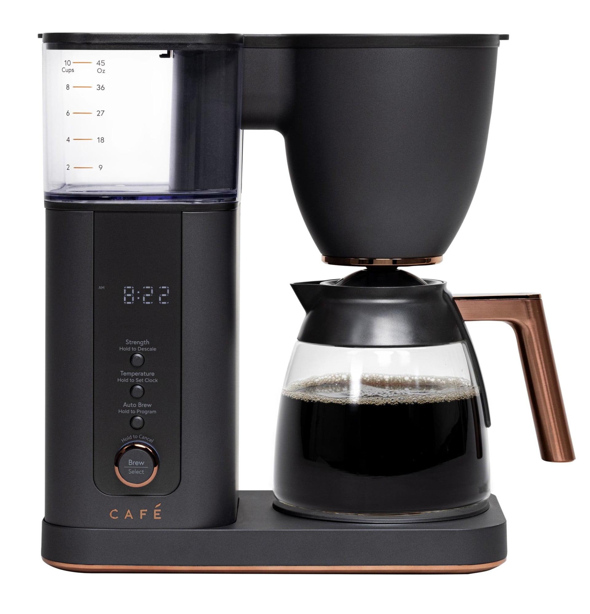 Café ™ Matte Black 10-Cup Drip Coffee Maker with Glass Carafe