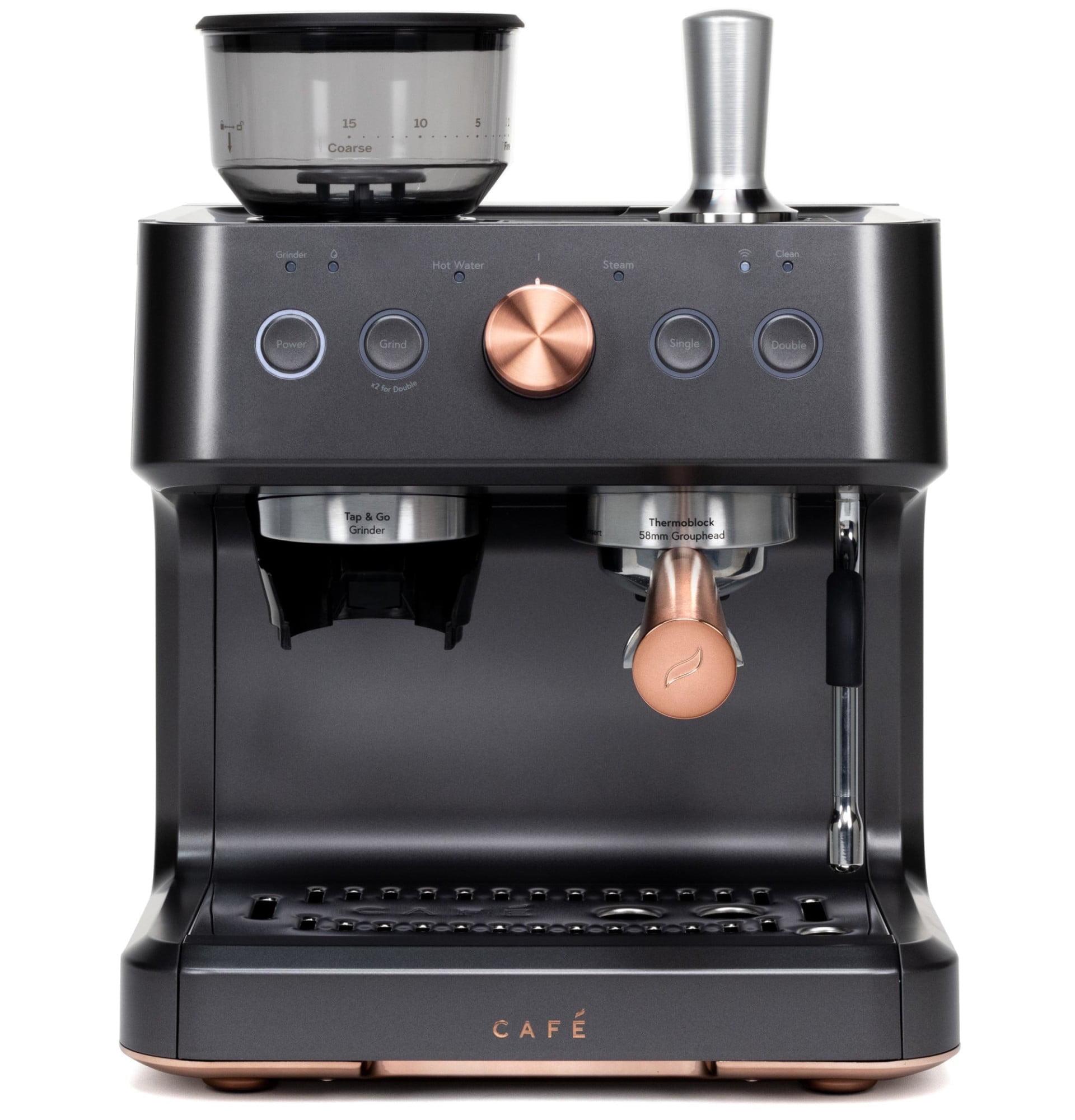 CAFE Bellissimo Semi-Automatic Espresso Machine + Frother Matte Black: GE Appliances, Espresso Maker with Grinder, 2.5L Capacity