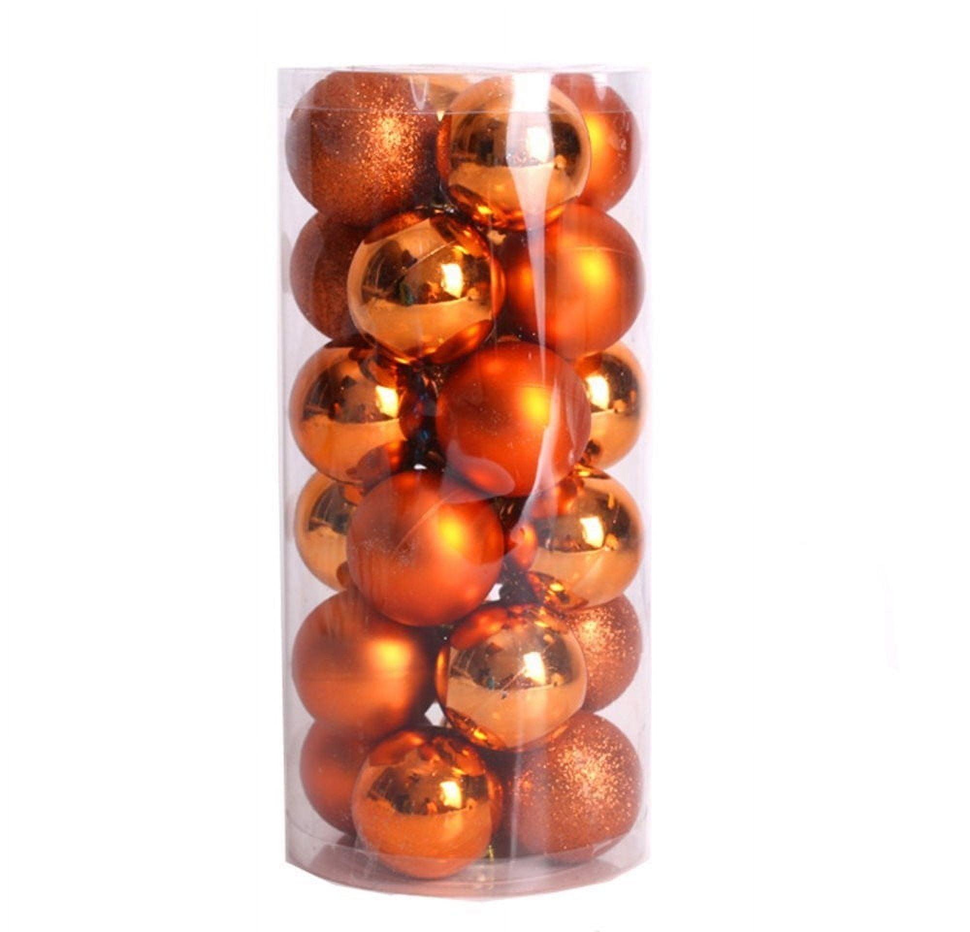 Twfbrm 24ct Christmas Balls Ornaments for Xmas Christmas Tree - 1.56in Shatterproof Christmas Tree Decorations Hanging Ball for Xmas Tree Holiday Wedding Party Christmas Decorations (Orange)