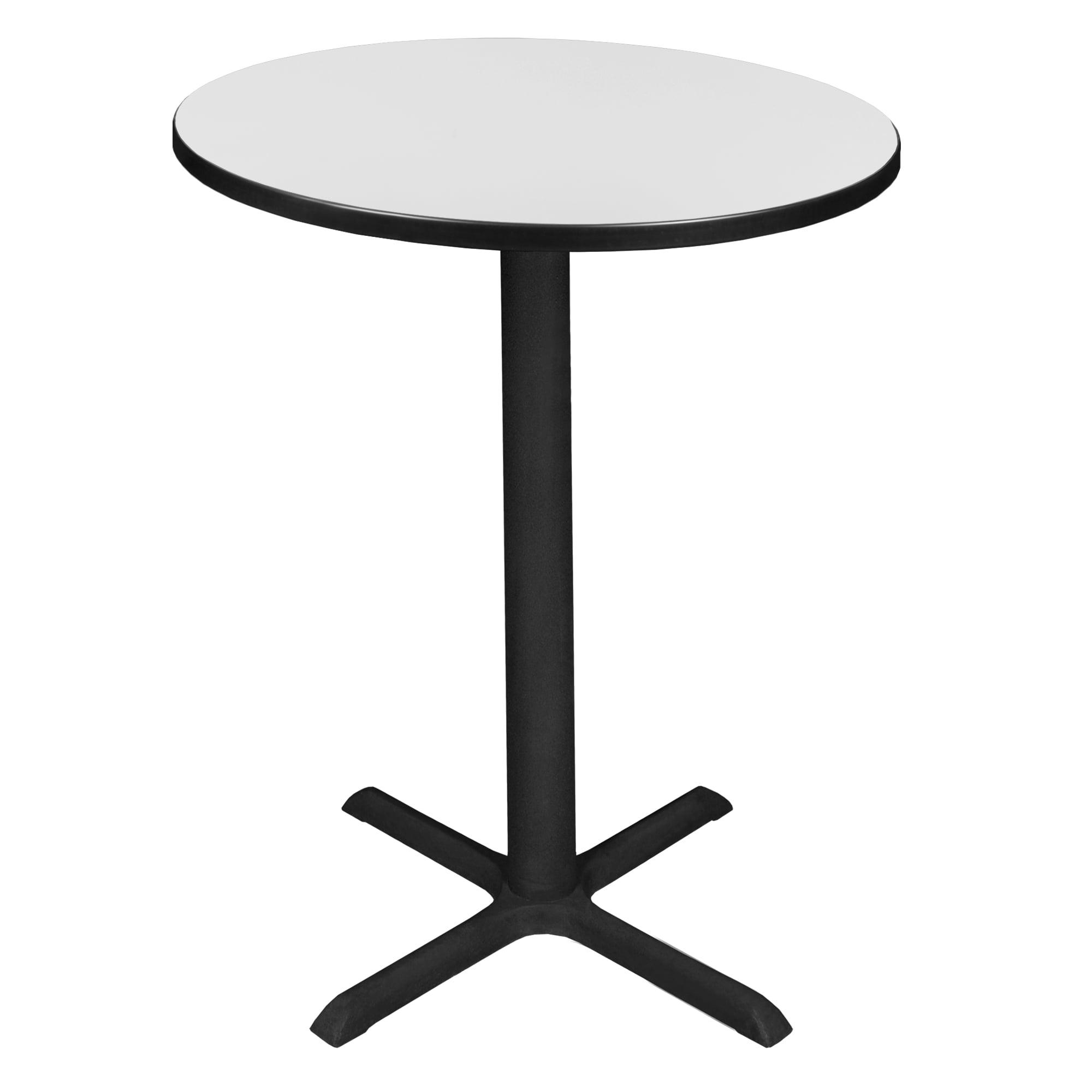 Ash Grey & White 42" Round Bar Height Table with X-Base