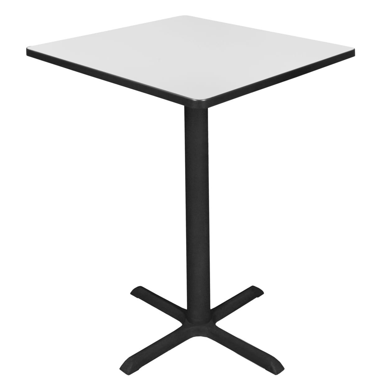 Cain 30" White Square Cafe Table with Steel X Base