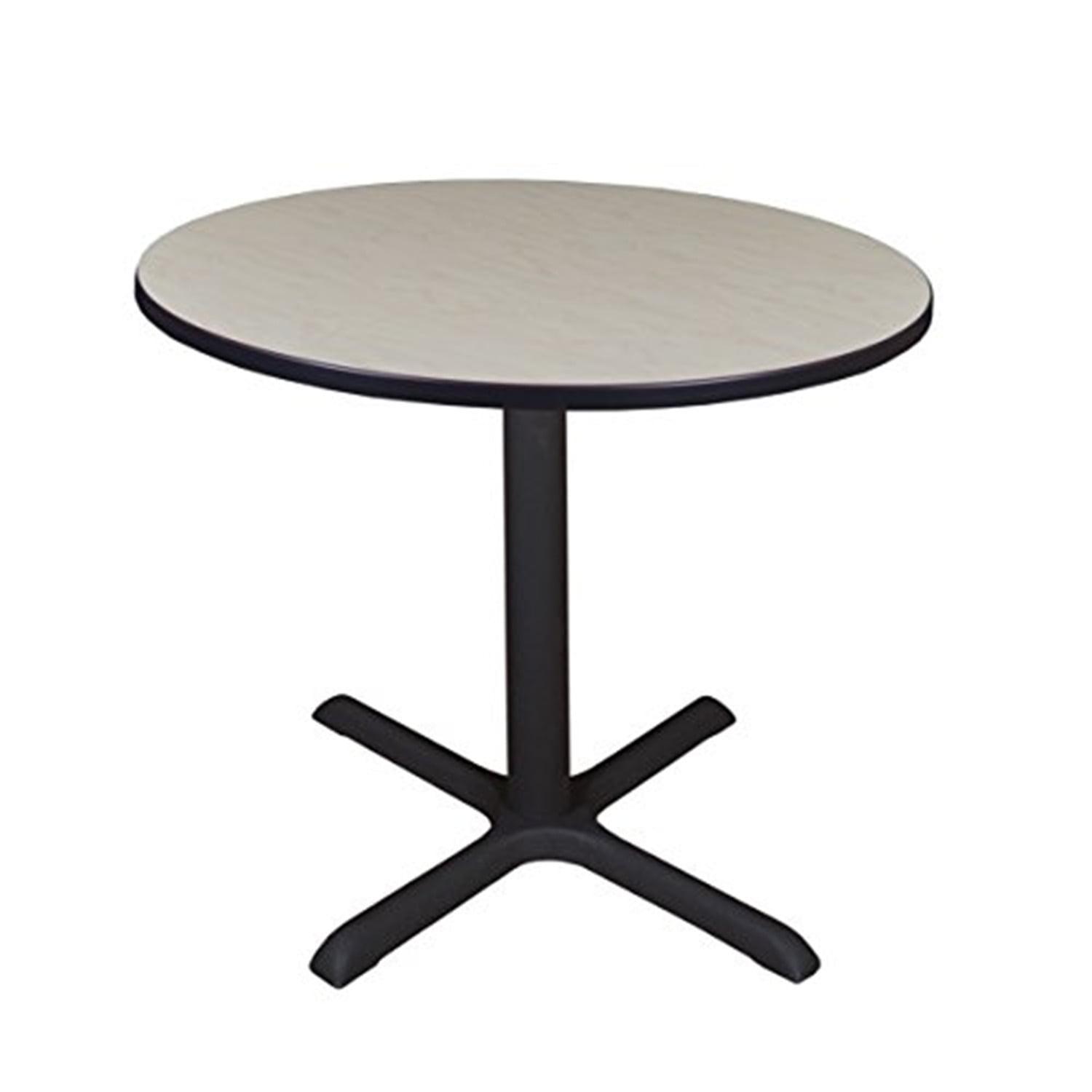 Contemporary 42" Maple Laminate Round Breakroom Table with Metal Base