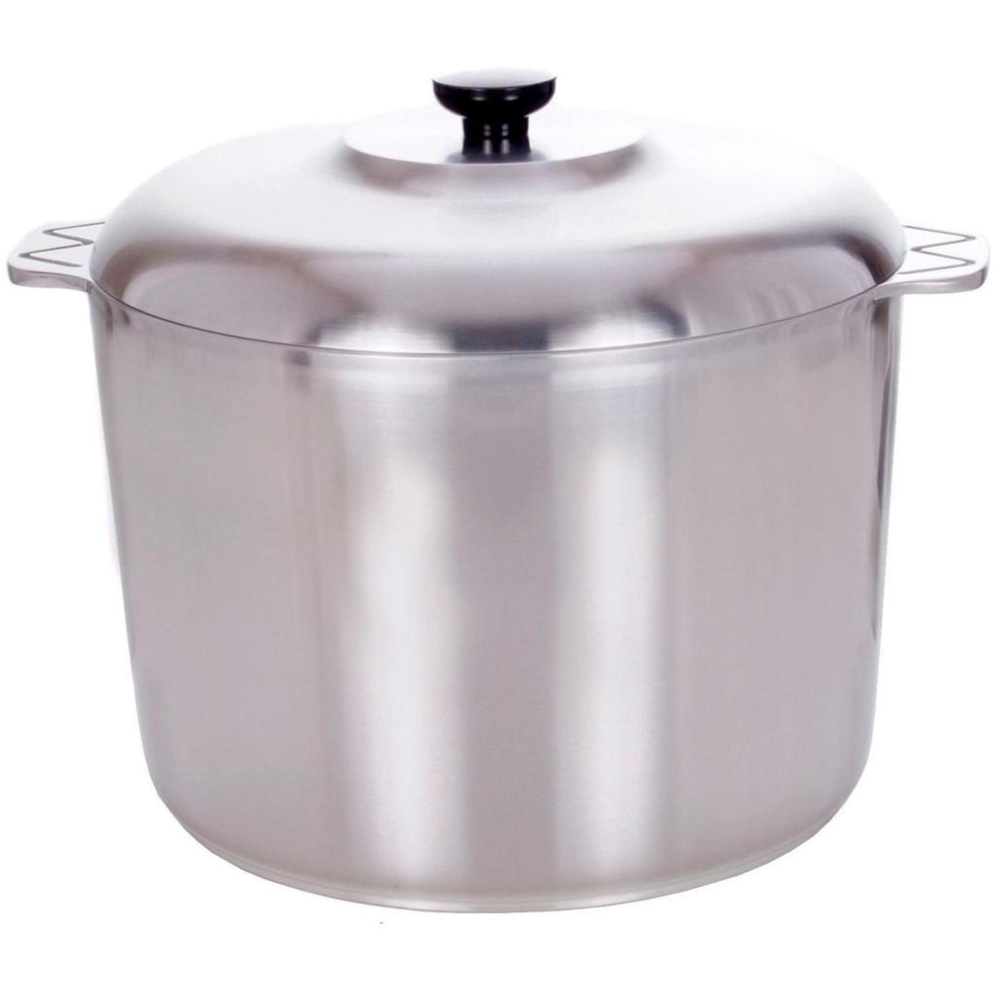 Heavy-Duty Polished Aluminum 10-Quart Stock Pot with Lid