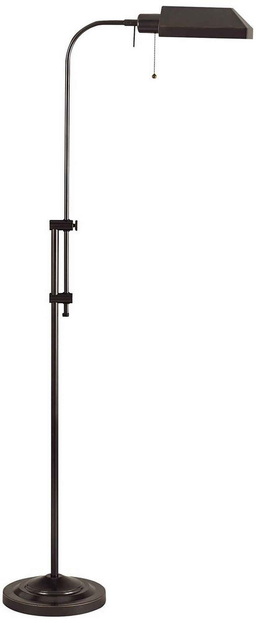 Adjustable-Height Vintage Bronze Pharmacy Floor Lamp