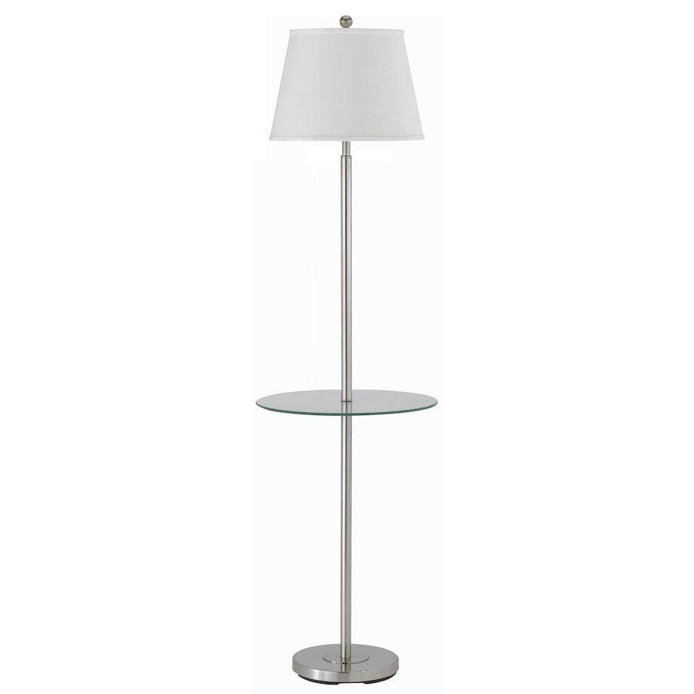 Cal Lighting Andros 17" Durable Metal Floor Lamp with Glass Tray in Silver