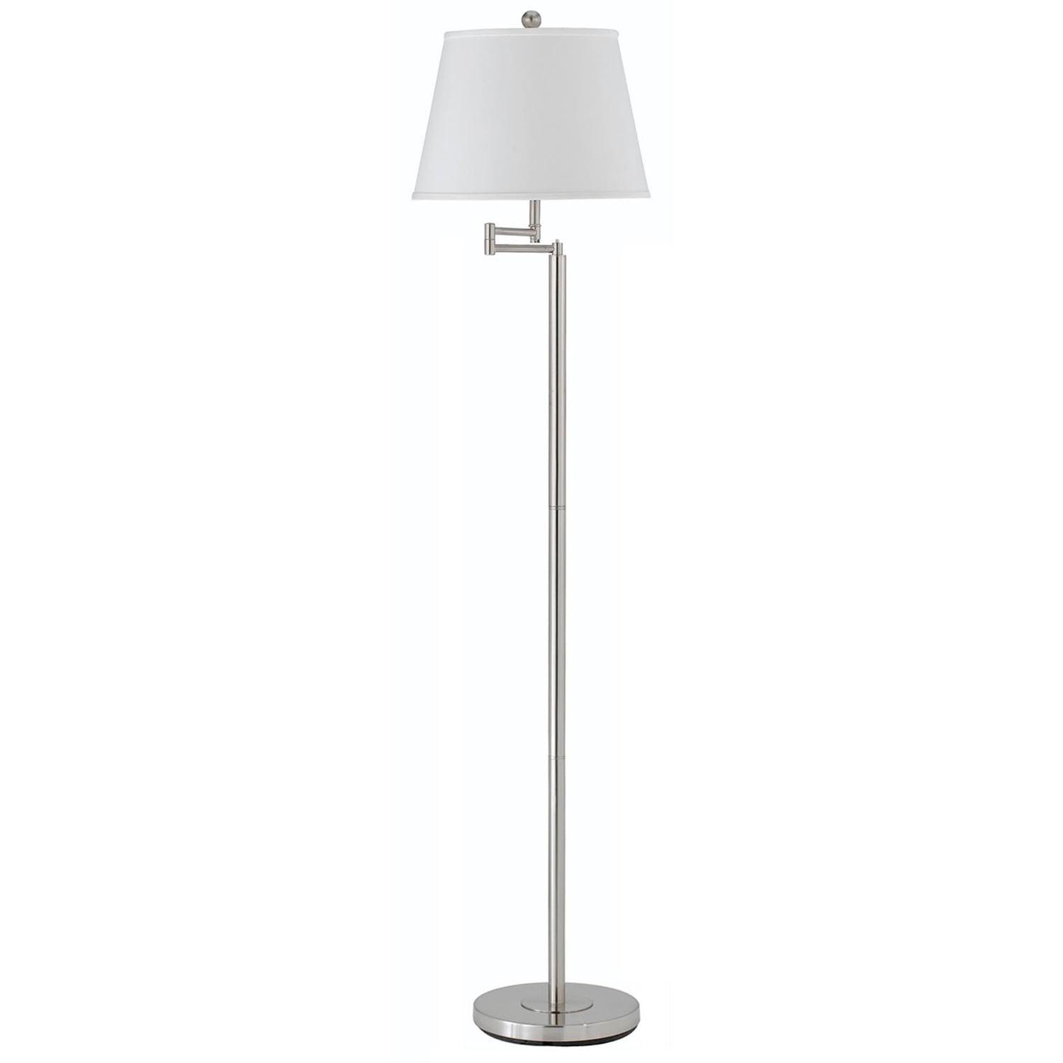 Cal Lighting Andros Brushed Steel Finish Swing Arm Floor Lamp