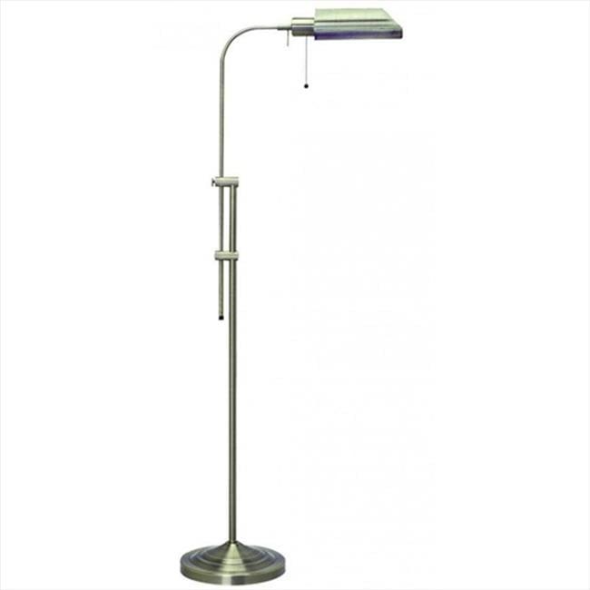 Cal Lighting BO-117FL-BS 100 W Pharmacy Floor Lamp With No Shades- Brushed Steel Finish