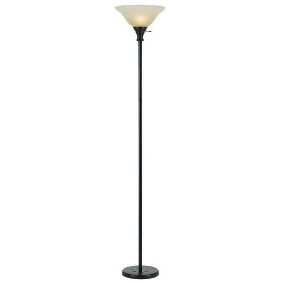 Cal Lighting 150W 3Way Torchiere W/ Glass Shd - Dark Bronze