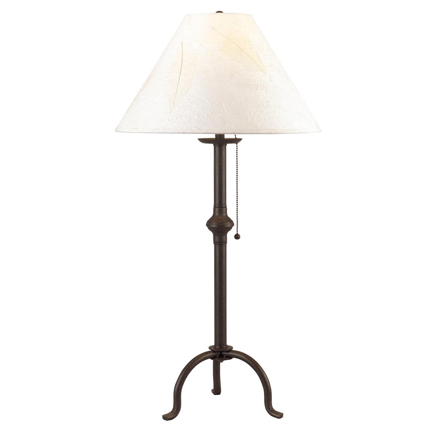 Matte Black Iron Tripod Table Lamp with Pull Chain