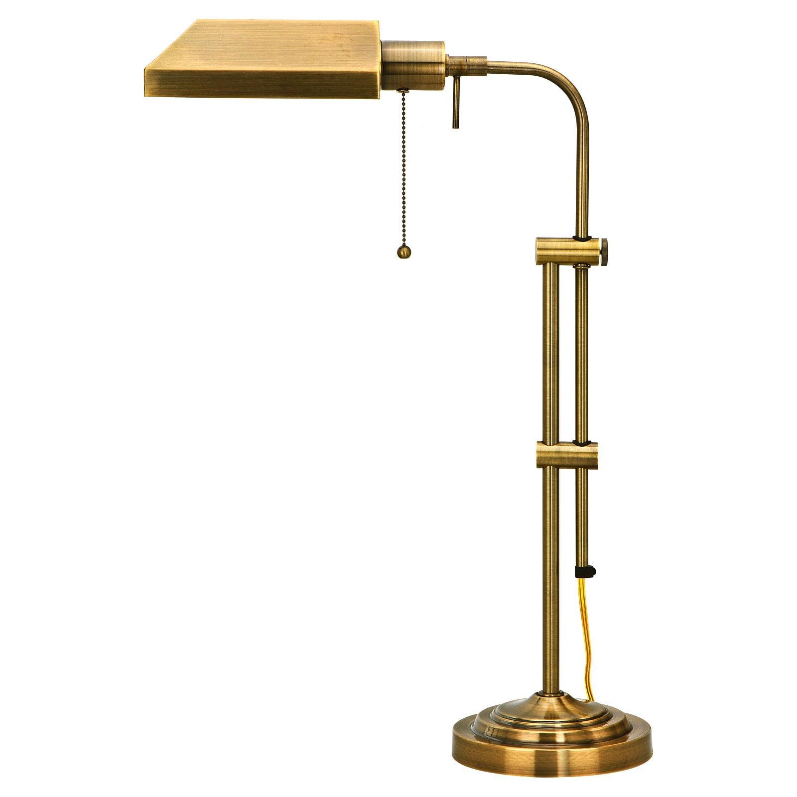 Adjustable Antique Brass Pharmacy Desk Lamp with 3-Way Switch