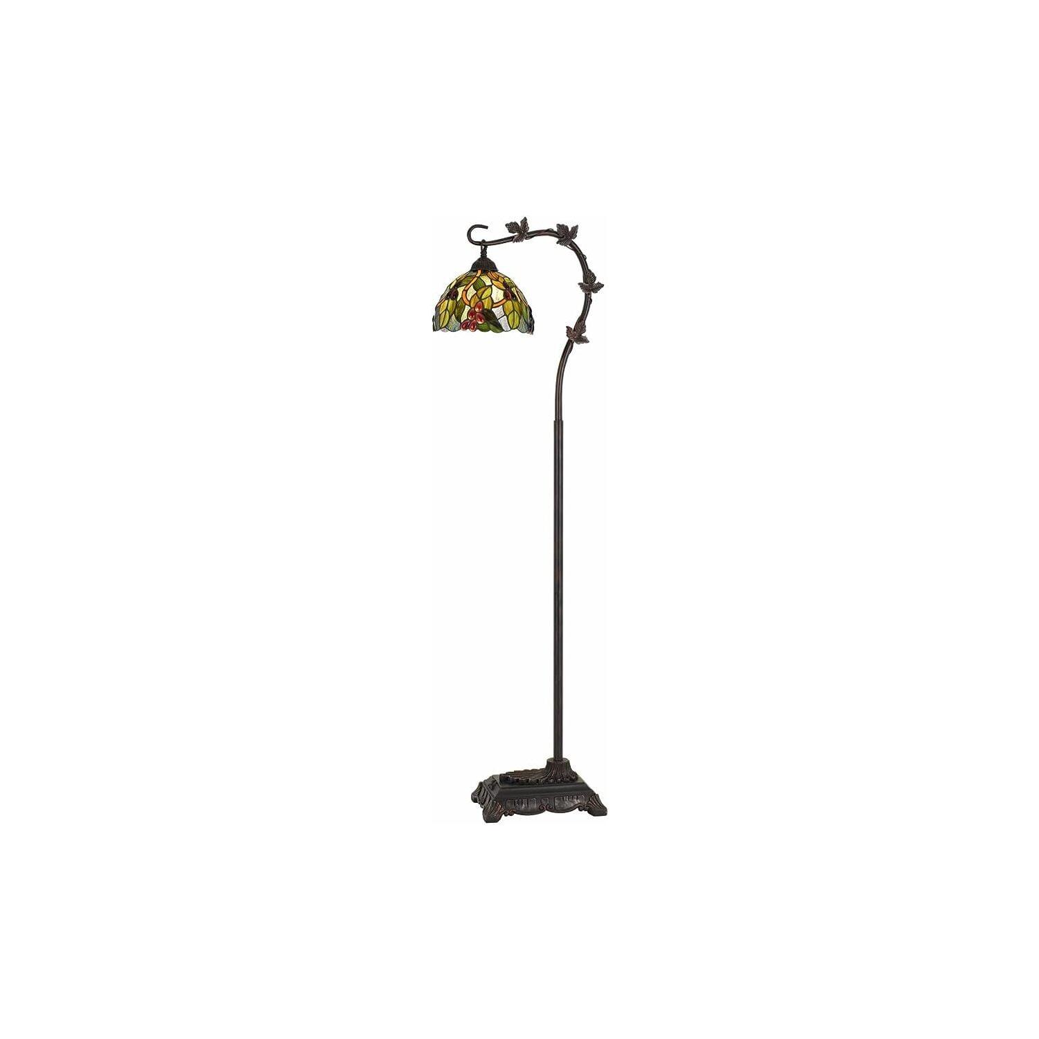 Cal Lighting Cotulla Tiffany Floor Lamp With  Vine Leaf Design