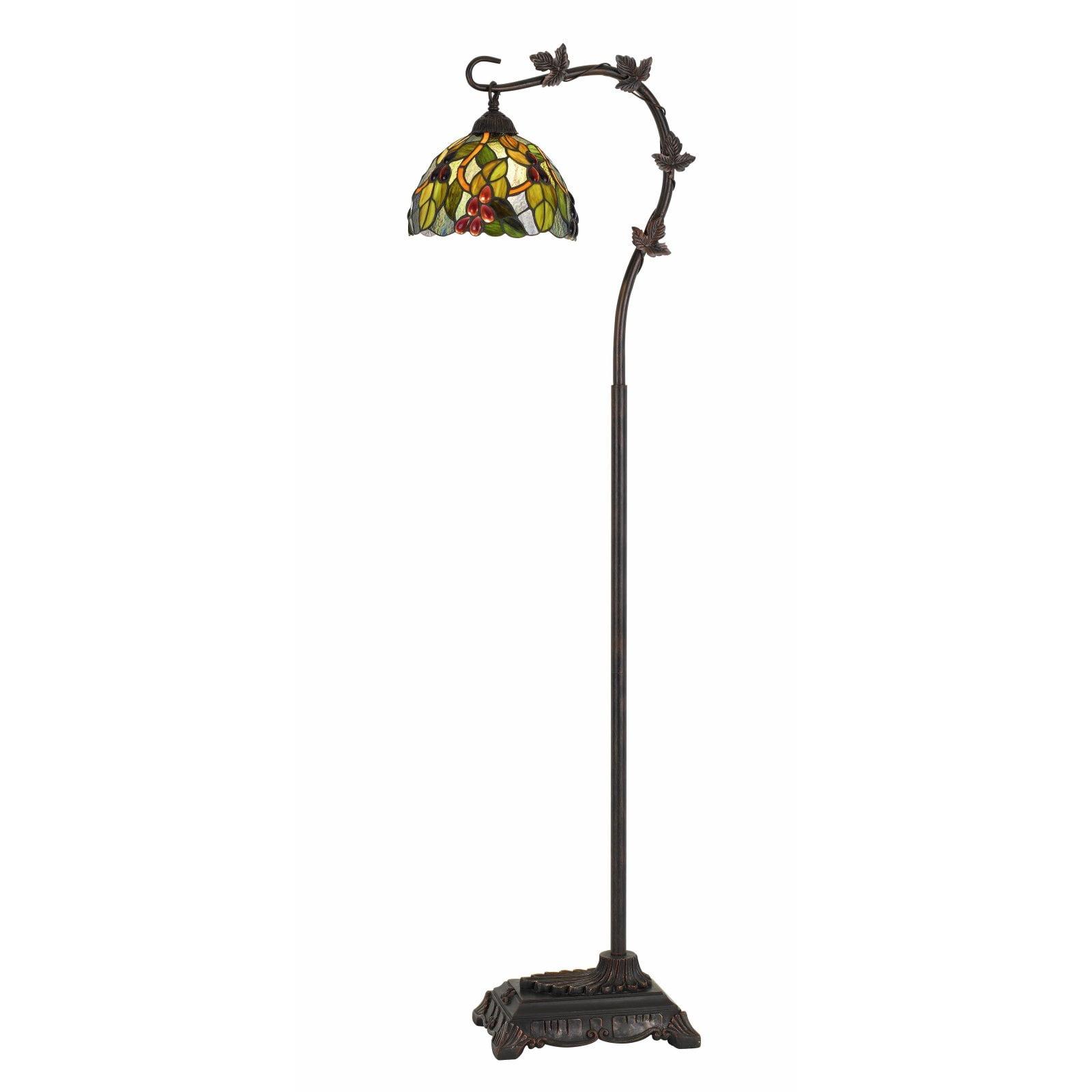 Elegant Bronze Downbridge Floor Lamp with Tiffany Glass Shade